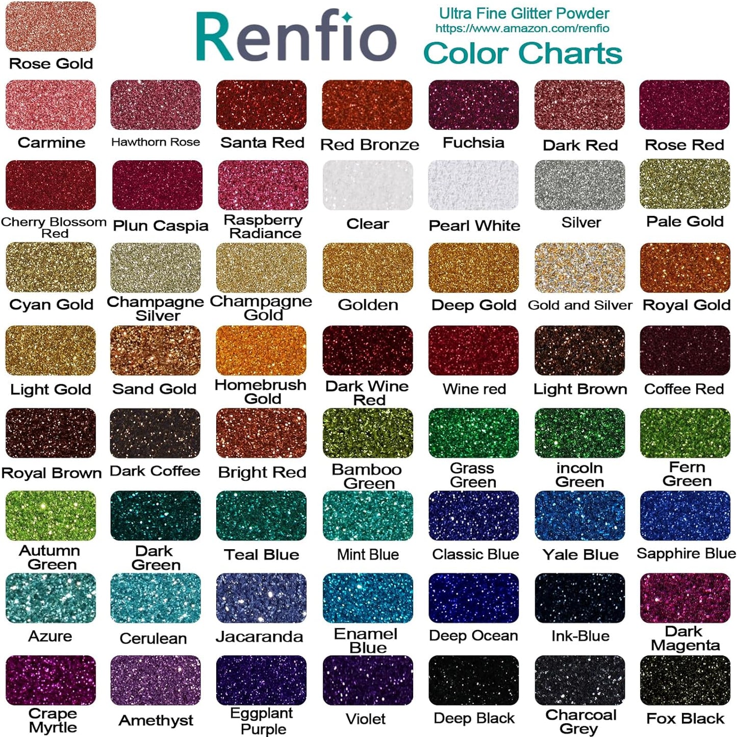 Renfio Ultra Fine Glitter Powder Metallic Resin Glitter 2.11 Oz (60g) PET Flakes Crafts Sequins 1/128" 0.008" 0.2mm Epoxy Chips Flakes for Tumblers Slime Decoration - Rose Gold
