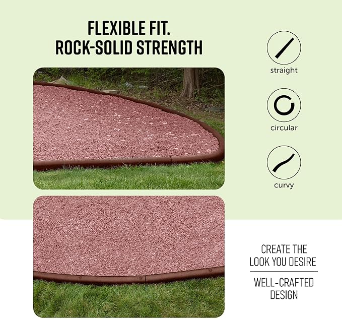 Playsafer 4' Flexible Interlocking Rubber Edging for Playgrounds (20 Pack, Terra Cotta)