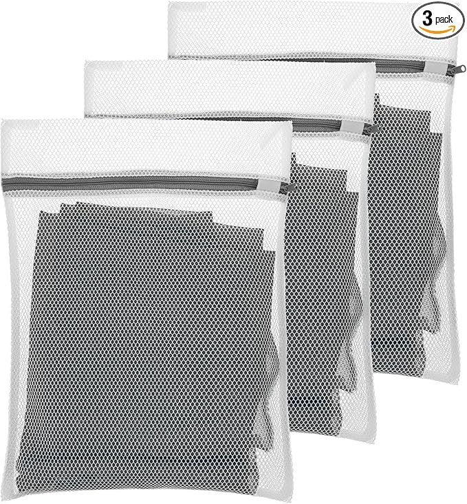 3Pcs Mesh Laundry Bags for Delicates Mini 40x30cm Small Durable Lingerie Bags for Washing Delicates Machine for Lingerie Underwear Socks Baby Clothes Travel 15.75 x 11.81 Inches