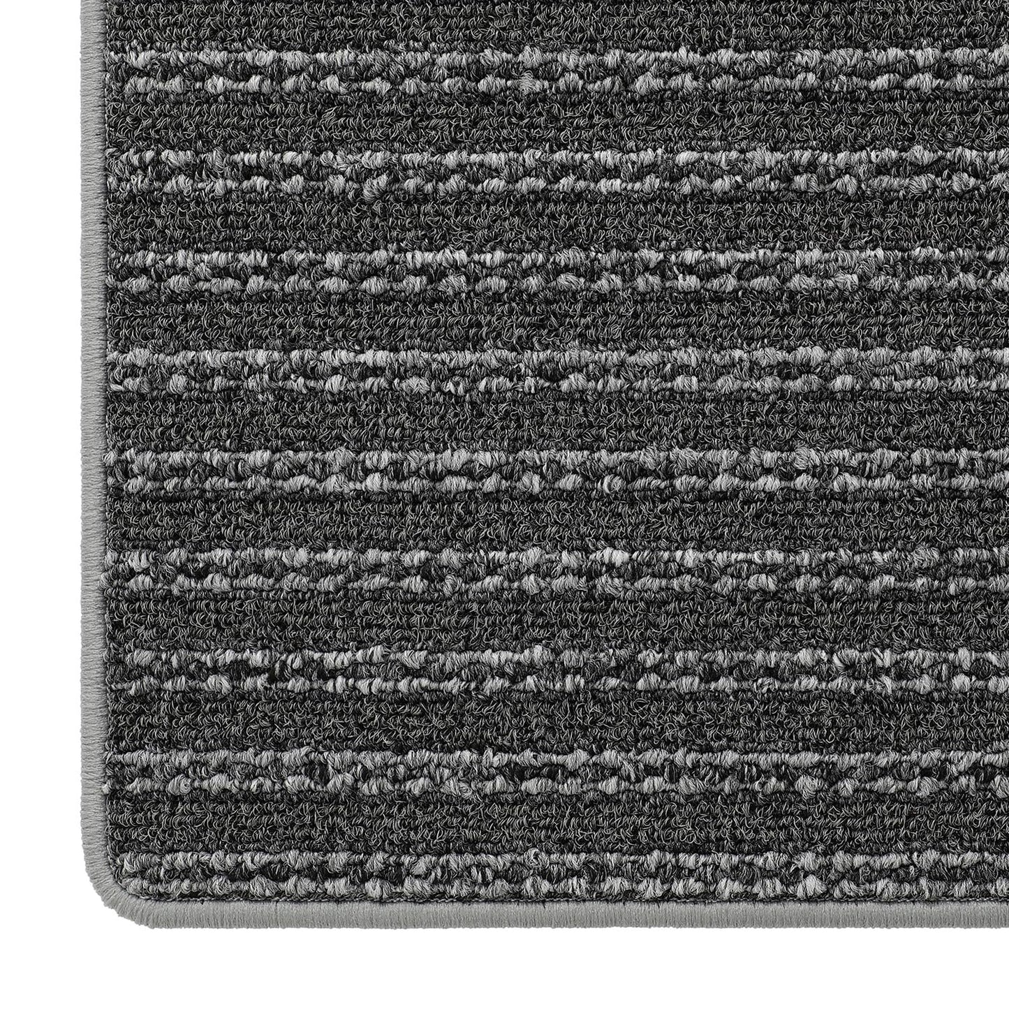 LUMI Ultra Thin Door Mat Indoor Entrance, Washable Entryway Mat with Non Slip Rubber Backing, Stain&Fade Resistant Doormat for Floor, Hallway, Porch, 20"x32", Grey Line