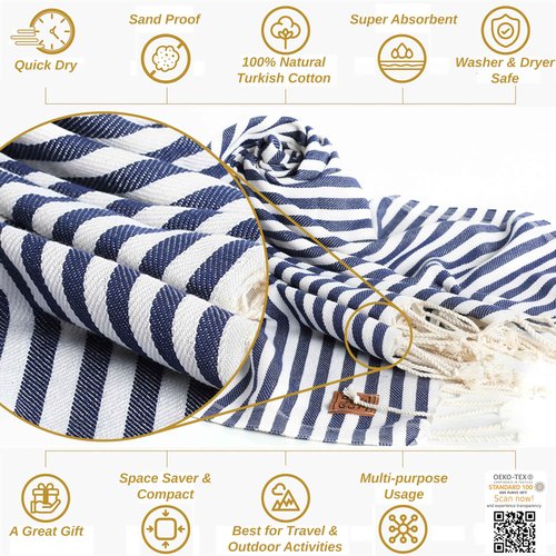 GOLD CASE HOME COLLECTION Bundle of MYRA Beach and Hand Towel - Set of 5 - Multi Dark