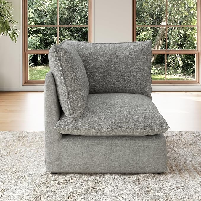 Forest aesthetics Cloud Modular Sectional,Corner Waterproof High Backrest Sectional Sofas,Down Filled Modular Couch with Removable Washable Cover for Living Room,Dark Gray