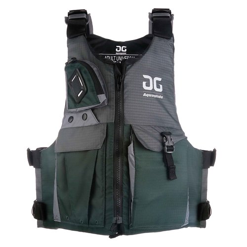 AQUAGLIDE Universal PFD Fishing Life Vest Kayak Personal Floatation Device Zipper SUP Jacket Adjustable Oversize Adult US Coast Guard Transport Canada Approved