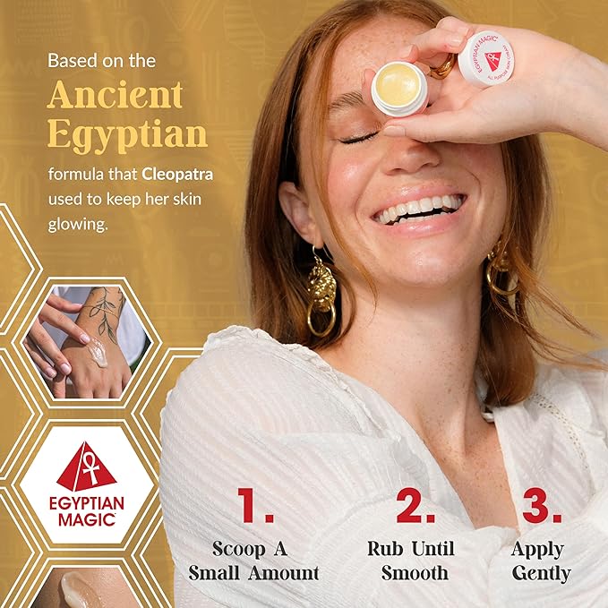 Egyptian Magic All Purpose Skin Cream - Face Moisturizer for Dry Skin Care with Royal Jelly, Honey & Olive Oil, Calming Body Balm, Travel Size, 0.25oz Jar