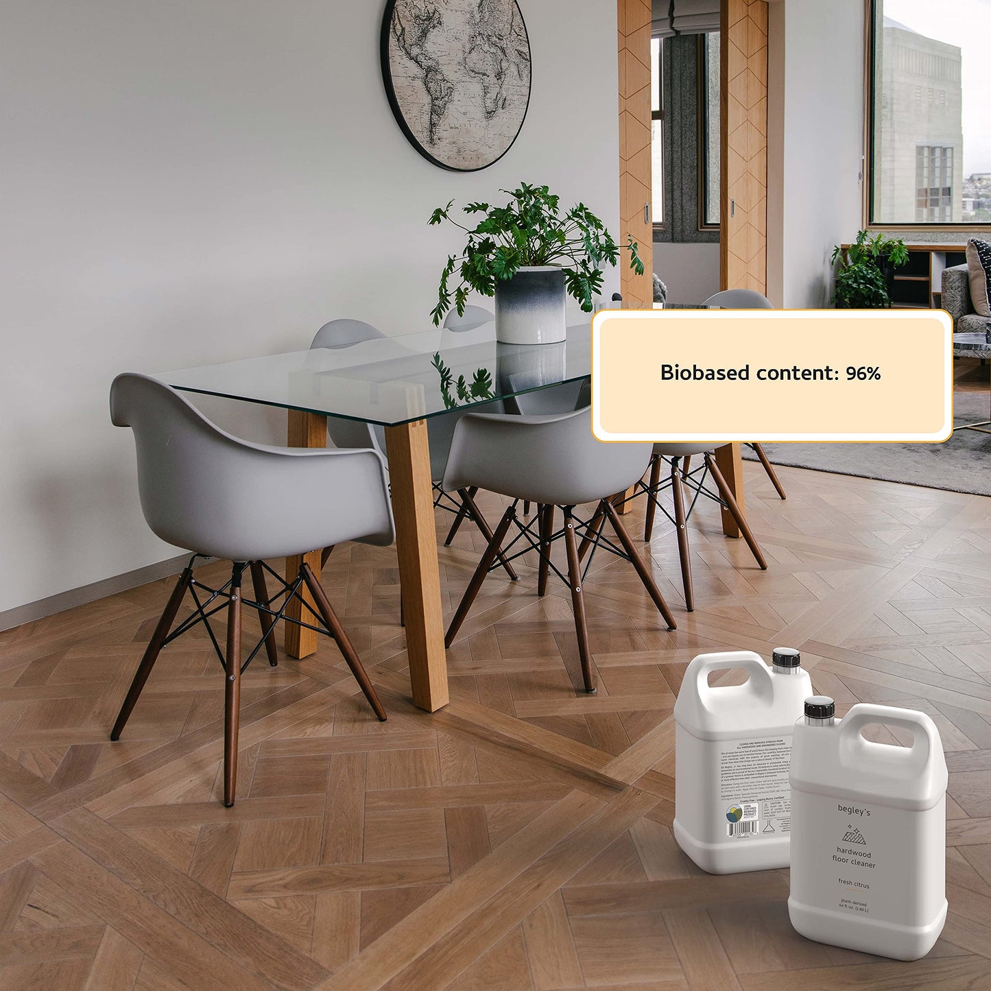 Begley's Hardwood Floor Cleaner Spray - Hard Wood Floor Cleaner for Mopping - Citrus Scent Hardwood Cleaner - 64 oz