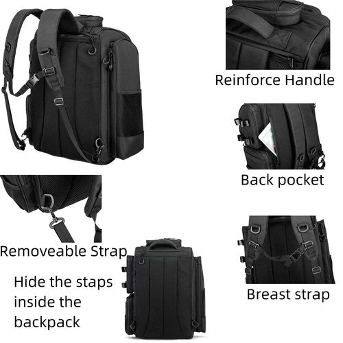 WANOON Fishing Backpack,Tackle Bag,with Tackle Boxes. Large Fishing Bag, Strong Materials