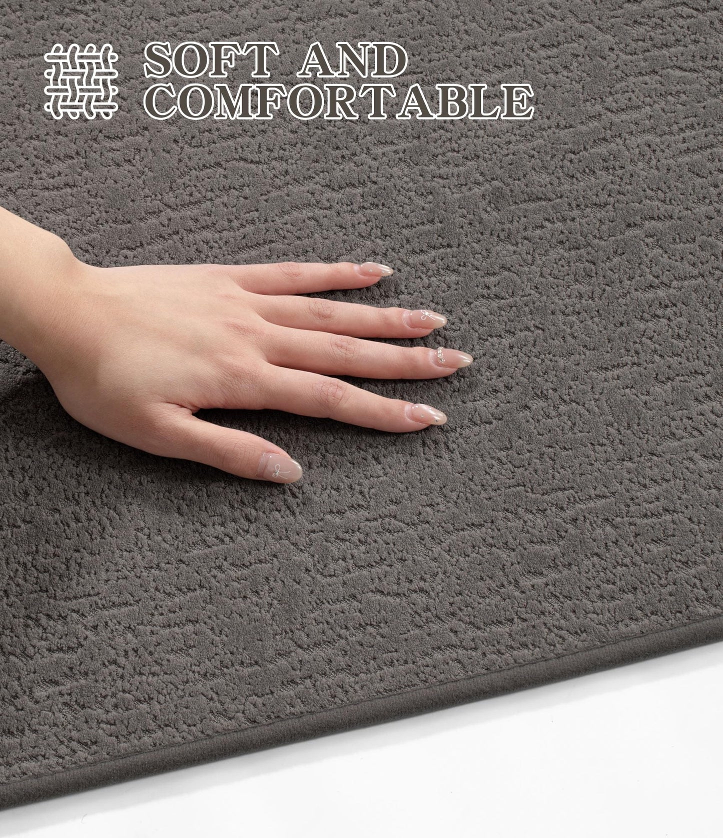 chakme Bathroom Rugs Mat 24x17, Ultra Thin Non Slip Bath Mat Small Quick Dry Absorbent Bath Mat for Bathroom Floor, (Grey, 24"x17")