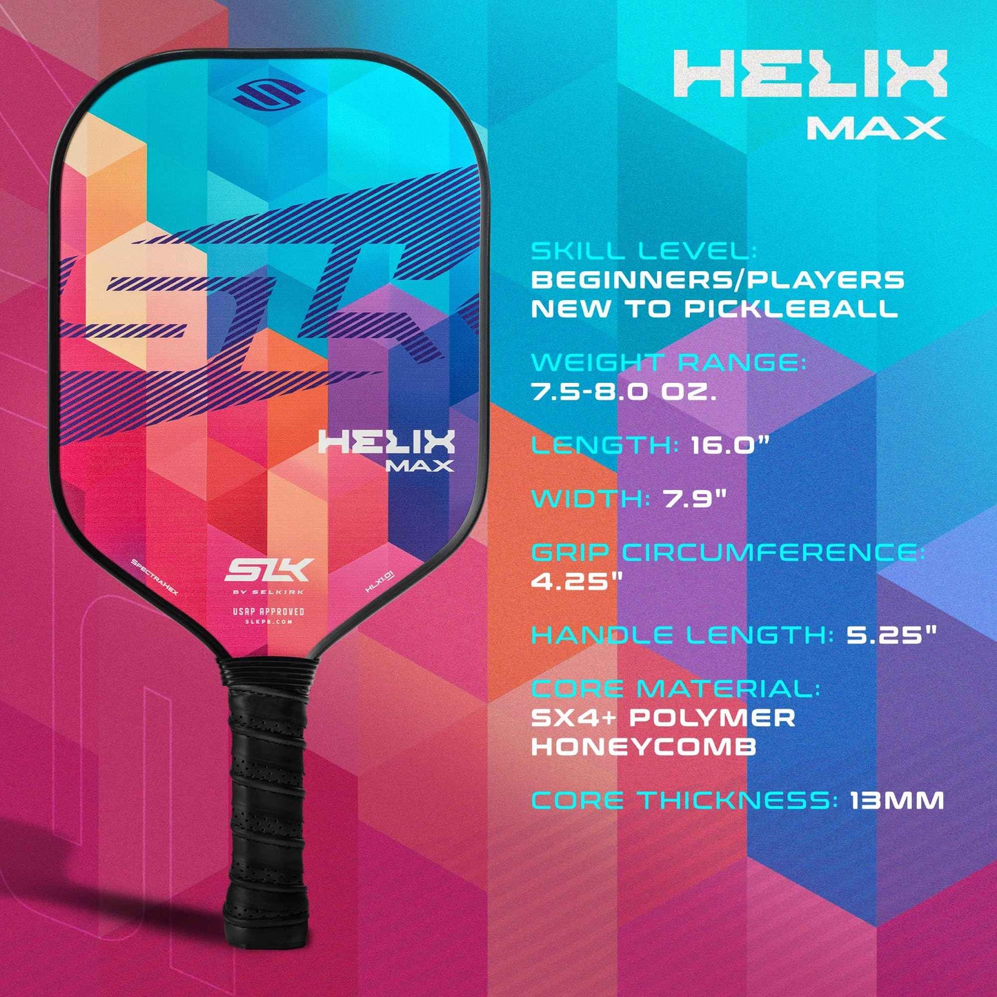 Selkirk Sport SLK Helix Pro Spectra Pickleball Paddle & Pro S1 12pk Pickleball Ball Bundle
