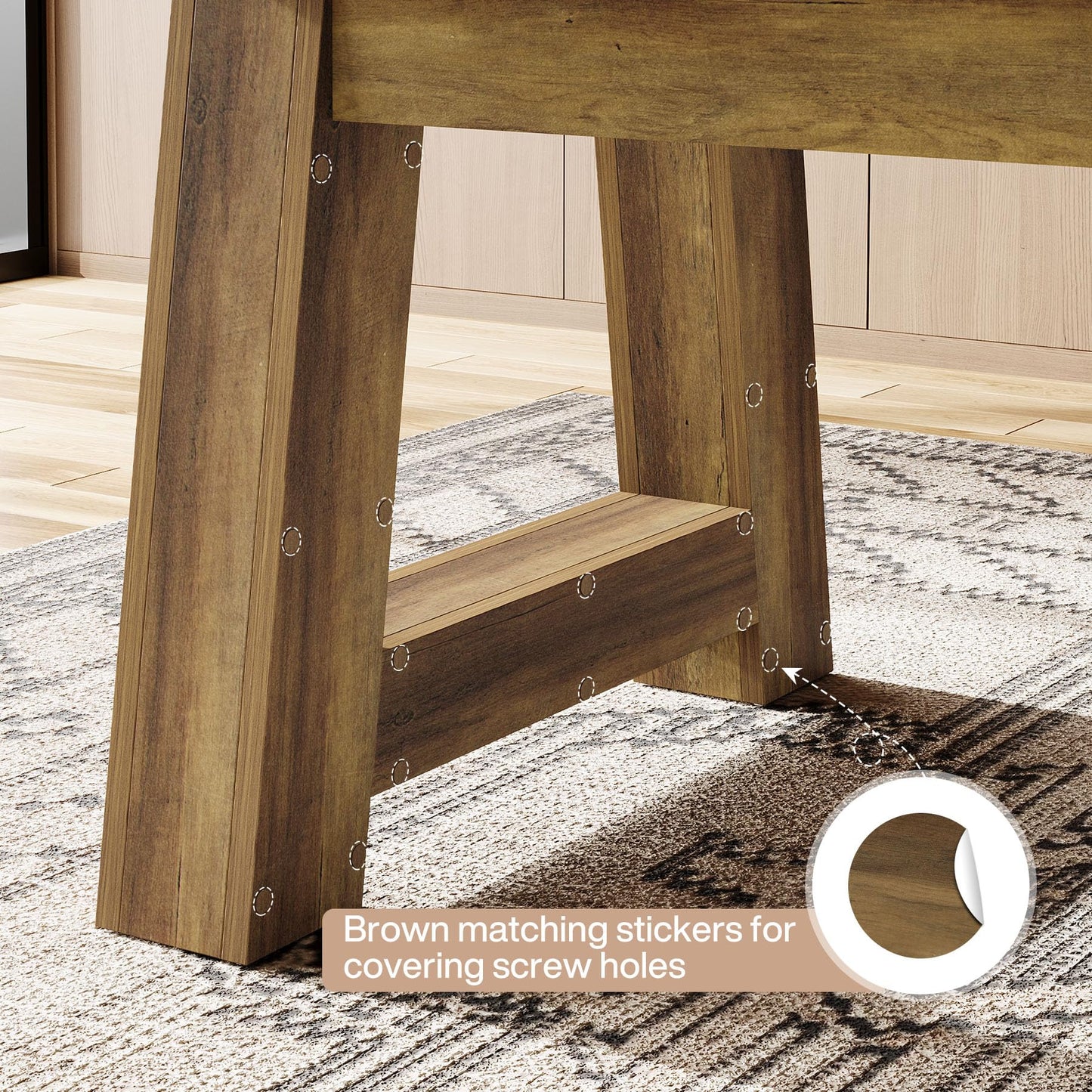 Tribesigns 70.5'' Long Dining Table for 6-8, Farmhouse Wooden Kitchen Table with Sturdy Legs, Large Rectangle Dinner Furniture for Home, Dining Room, Brown
