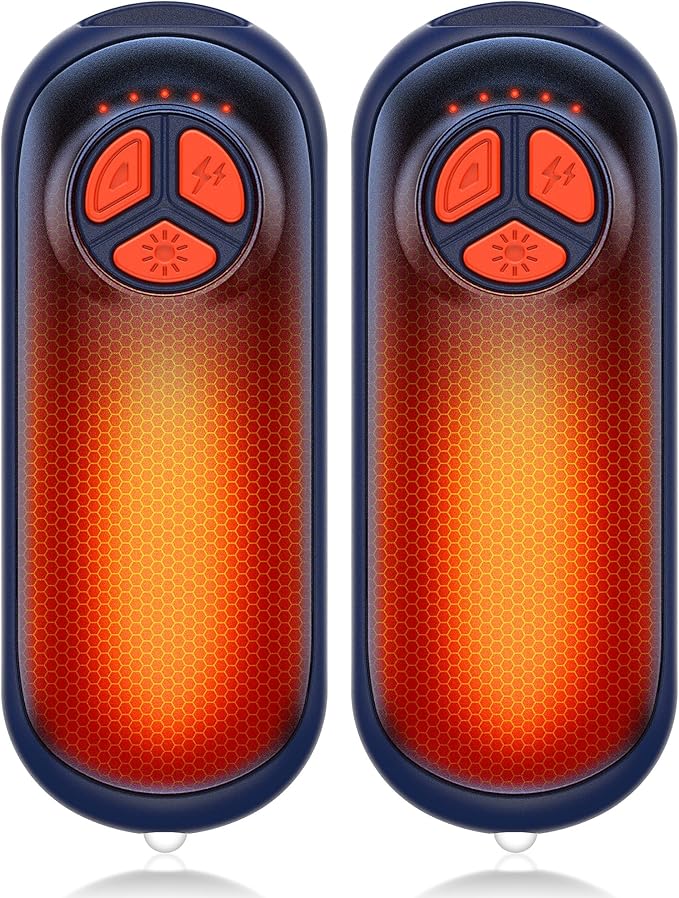 Upgraded Hand Warmers Rechargeable 2 Pack, AI Electric Hand Warmers, Portable Heater, 1s Safe Rapid Heat, 5 Gears Temperature Control, for Hunting, Camping, Hiking, Outdoor