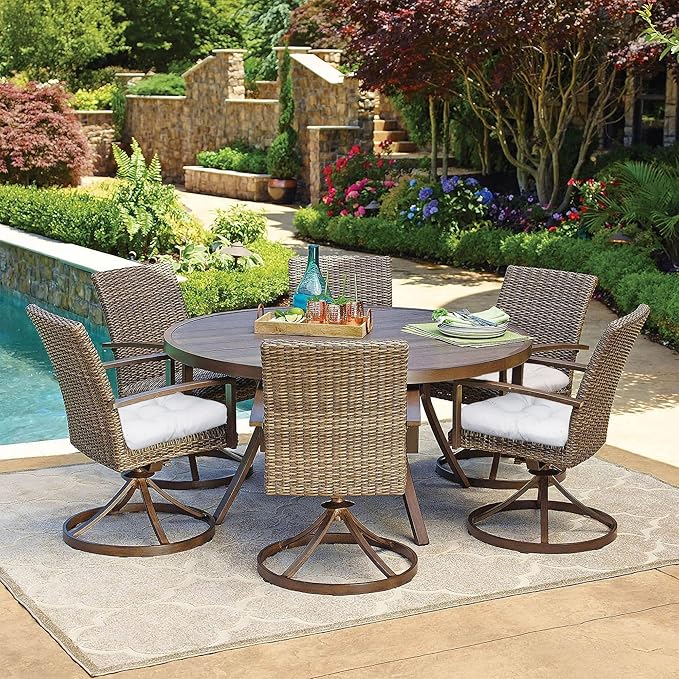 RACE LEAF Patio Chair Cushions 17x17 Inch 4 Pack, Thickened Outdoor Seat Cushions Water Resistant with Non-Slip Ties & Stain Resistant Tufted Design (Beige)