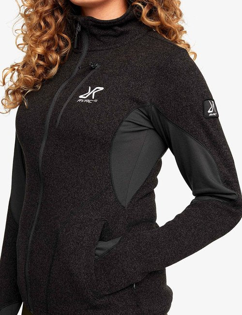 RevolutionRace Women's Fusion Fleece, Fleece Jacket Perfect for Hiking and other Outdoor Adventures, Jet Black, S