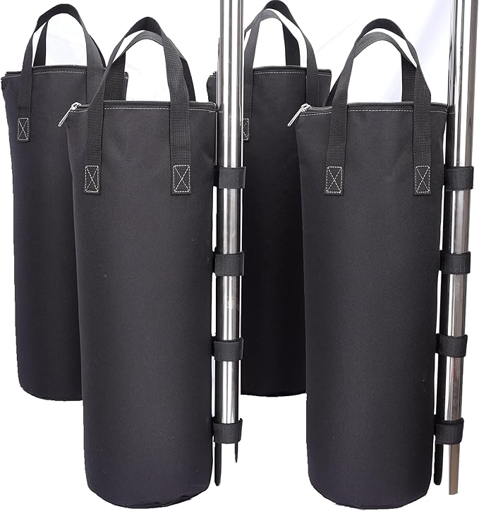 Zipper Top Sand Bags for Canopy Legs (120LBS Load Capacity, Without Sand) Sand Bags for Weight - Sandbags for Gazebo Legs,...