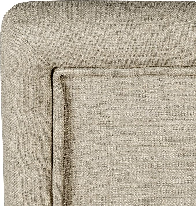 Homepop Home Decor | Classic Upholstered Parsons Dining Chairs | Set of 2 Accent Dining Chairs with Nailhead Trim, Natural Linen
