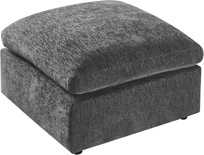 VANOMi Upholstered Square Modular Ottoman for Modular Sectional Sofa, Ottoman Footrest and Seat Cube for Living Room, Chenille