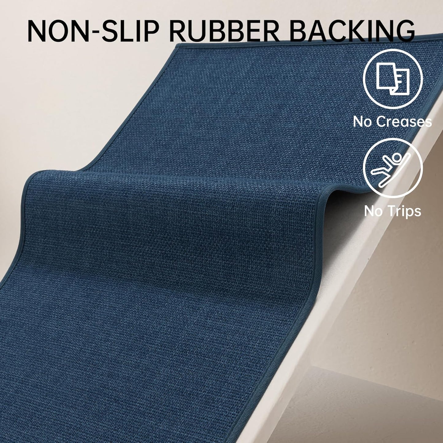 Mecko Bath Mat, Ultra Absorbent Quick Dry Bathroom Floor Mats-Upgraded Thin Cozy Cloth Bathroom Mat(Navy Blue,20"x32")