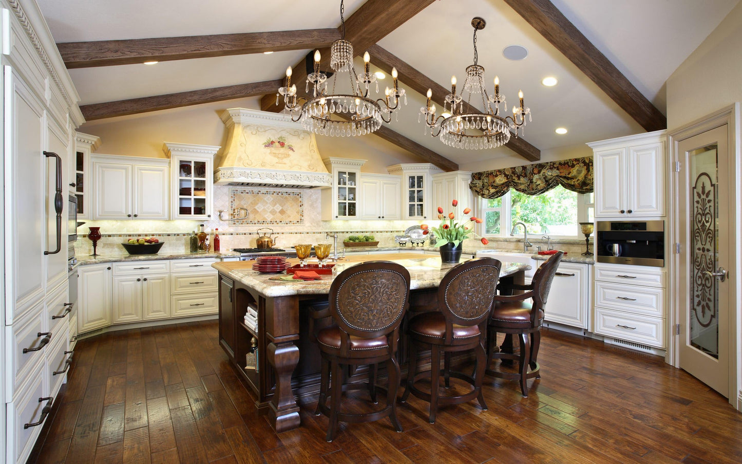 TOCHIC Crystal Chandelier, 8 Lights Farmhouse French Empire Pendant Chandeliers Lighting, Adjustable Antique Bronze Ceiling Light Fixture for Dining Room Living Room Bedroom Foyer Kitchen Island