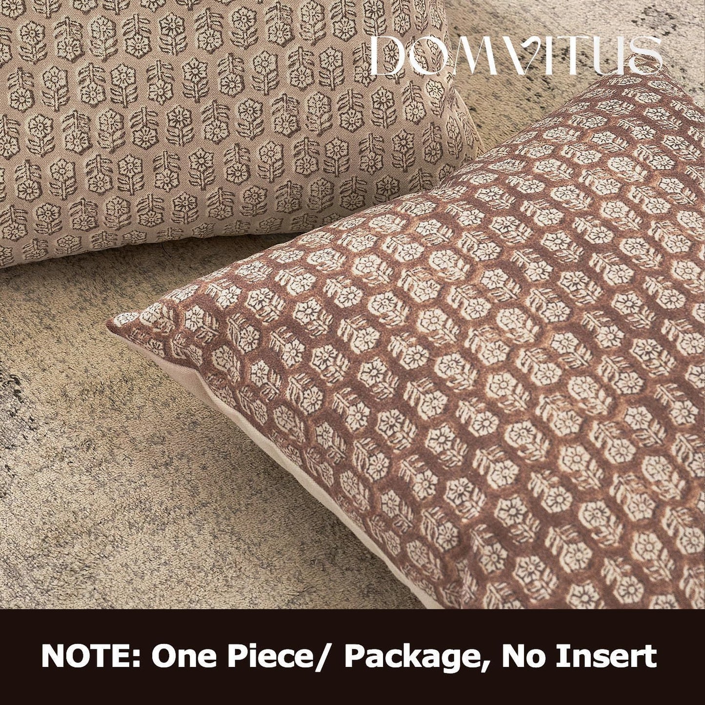 DOMVITUS Pillow Covers 20x20, Floral Pillow Covers, Couch Pillows for Living Room, Decorative Farmhouse Accent Print Throw Pillow Covers, 1PC, Cognac Brown