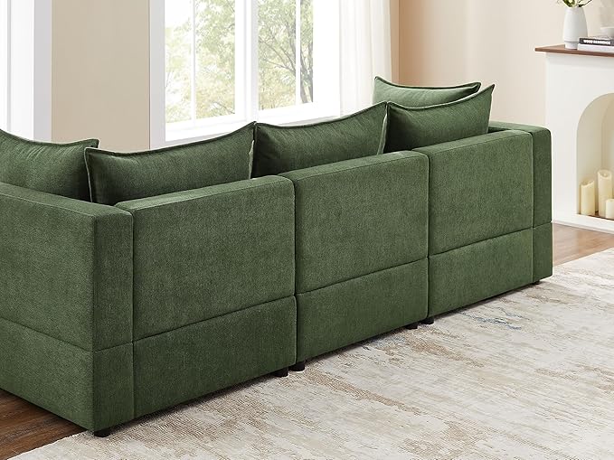 VANOMi Modular Sectional Sofa, Fully Modular Convertible Sleeper Sectional Couch with Reversible Chaise, 6 Seater for Living Room