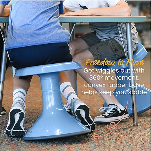 ECR4Kids ACE Active Core Engagement Wobble Stool, 15-Inch Seat Height, Flexible Seating, Powder Blue
