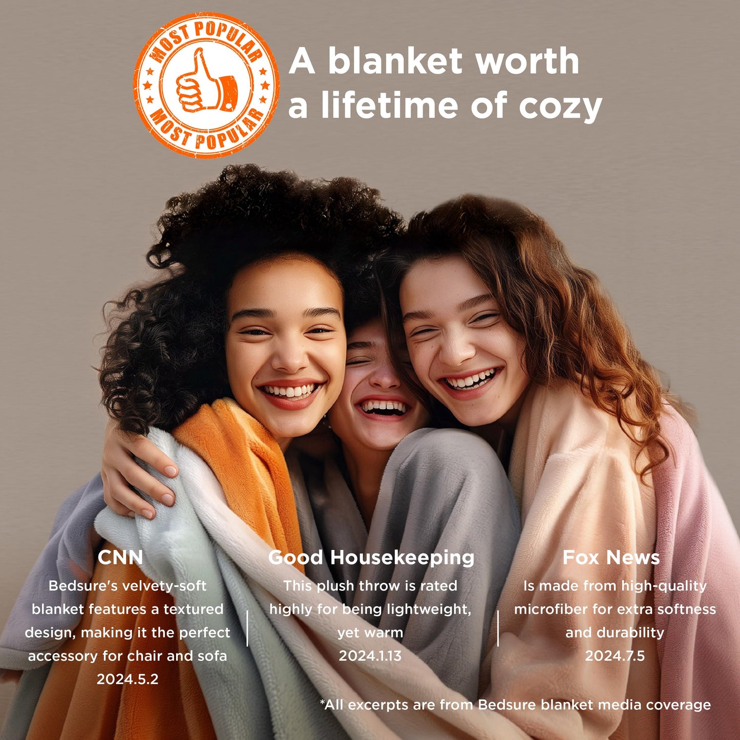 Bedsure Fleece Blanket Twin Size Grey - 300GSM Lightweight Plush Fuzzy Cozy Soft Warm Blanket for Bed, Sofa, Couch, Travel, Camping, 60x80 inches
