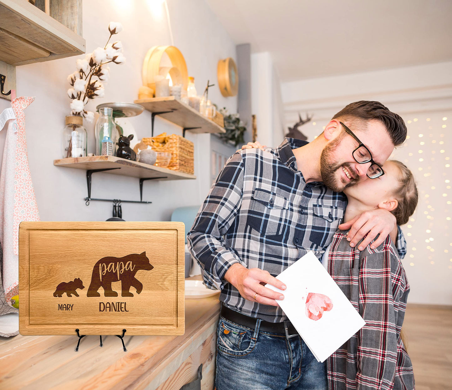 Personalized Cutting Board for Dad and Couples 2025, Custom Engraved Wedding Gifts, Fathers Day Gift from Kids, Anniversary, Engagement, Housewarming, Birthday, Christmas Gift Ideas for Men and Women