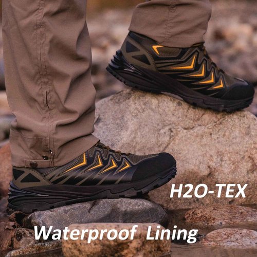 BOTAS PRO Men's Waterproof Hiking Boots, 6 Inch Slip Resistant Light Weight Outdoor Boots(BP22111-10.5)