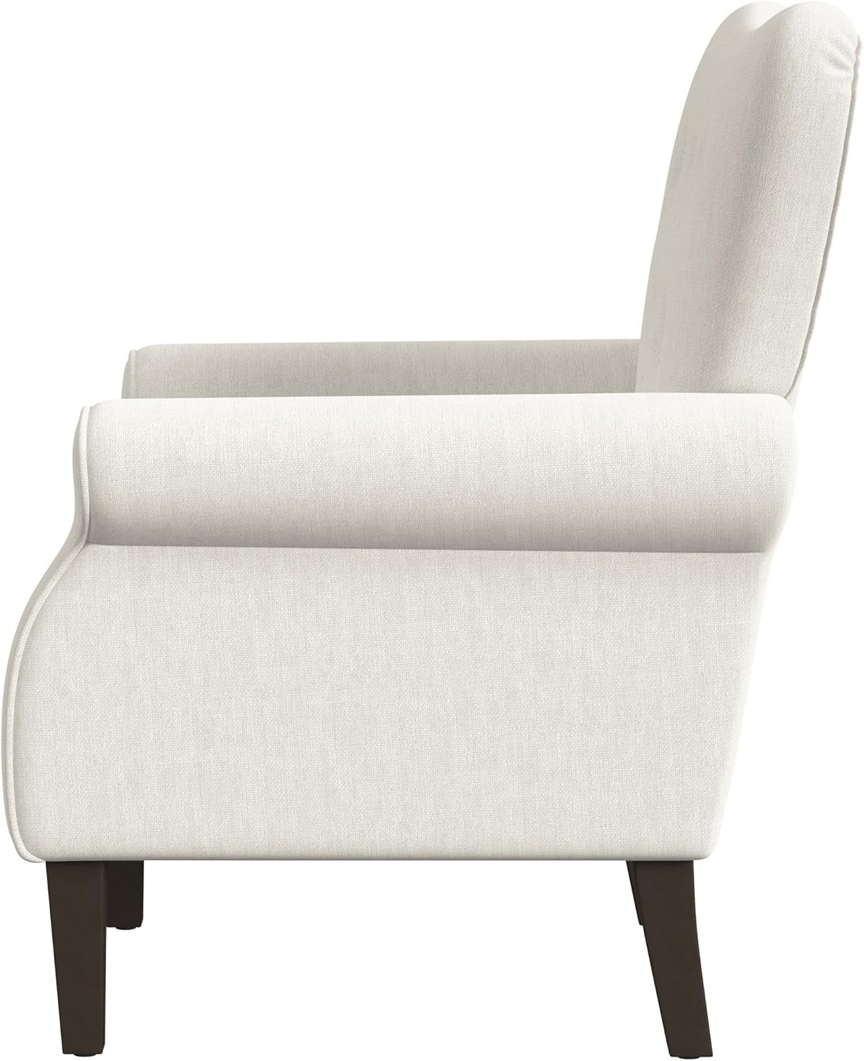 Home Decor | Upholstered Rolled Arm Accent Chair | Accent Chairs for Living Room & Bedroom | Decorative Home Furniture - Cream Solid Woven
