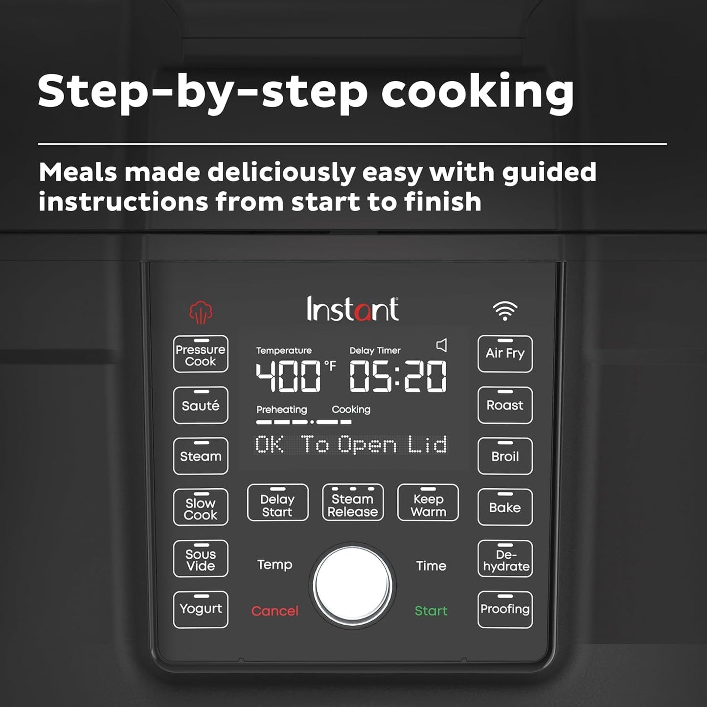 6.5 Quart Duo Crisp Ultimate Lid with WIFI, 13-In-1 Air Fryer and Pressure Cooker Combo, Sauté, Slow Cook, Bake, Steam, Warm, Roast, Dehydrate, Sous Vide, & More, Includes App with Recipes