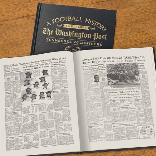 Signature gifts Tennessee College Football Personalized Newspaper History Book, A3 Large Deluxe Hardcover - College Football Fan, Alumni, Students Keepsake Gift (Tennessee Black)