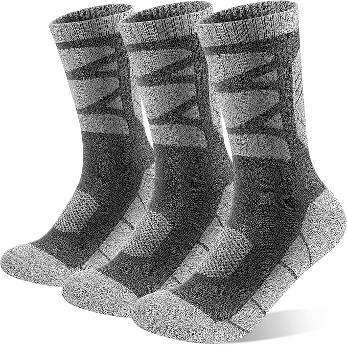 GRPSKCOS Hiking Socks Men 3 Pairs Cushioned Walking Socks Men Crew Sock for Outdoor Hiking Running Climbing