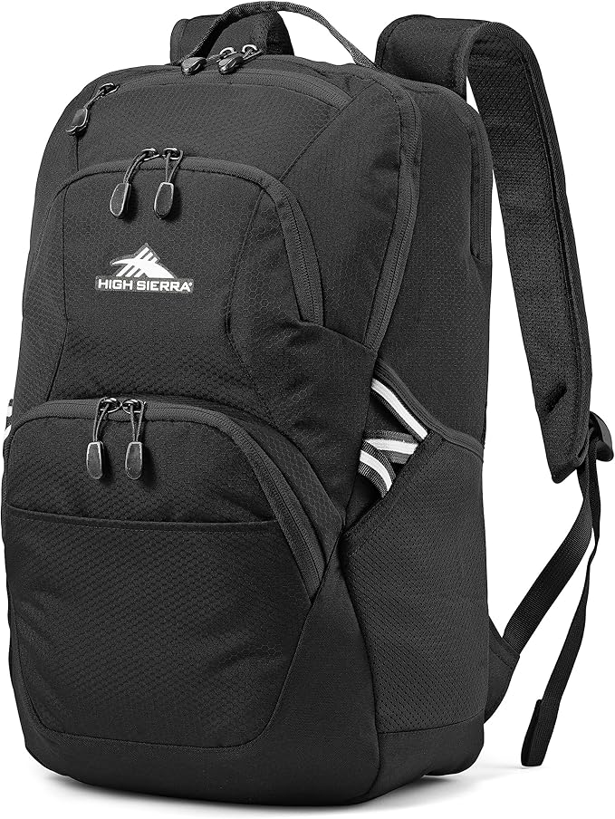High Sierra Swoop Backpack with Laptop Pocket + Tablet Sleeve, Fits most 17” Laptops, 30L, Black
