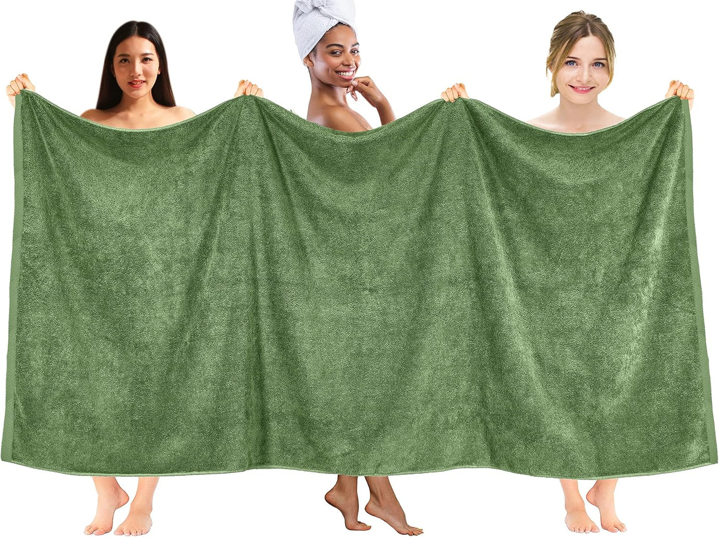 DAN RIVER Pack of 1 Bath Sheet 40x80 Inches, Extra Large Quick Dry Bath Towels for Bathroom, Soft Absorbent Towels - Sage Green