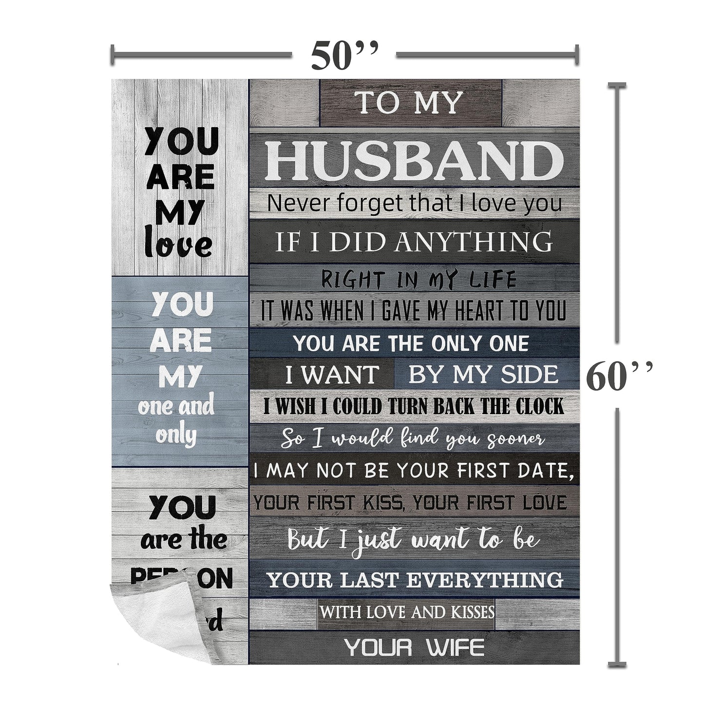 POQUSH Gifts for Him/Men/Husband,Husband Birthday Gift from Wife,Anniversary Romantic Presents I Love You Gifts Blanket 60x50in