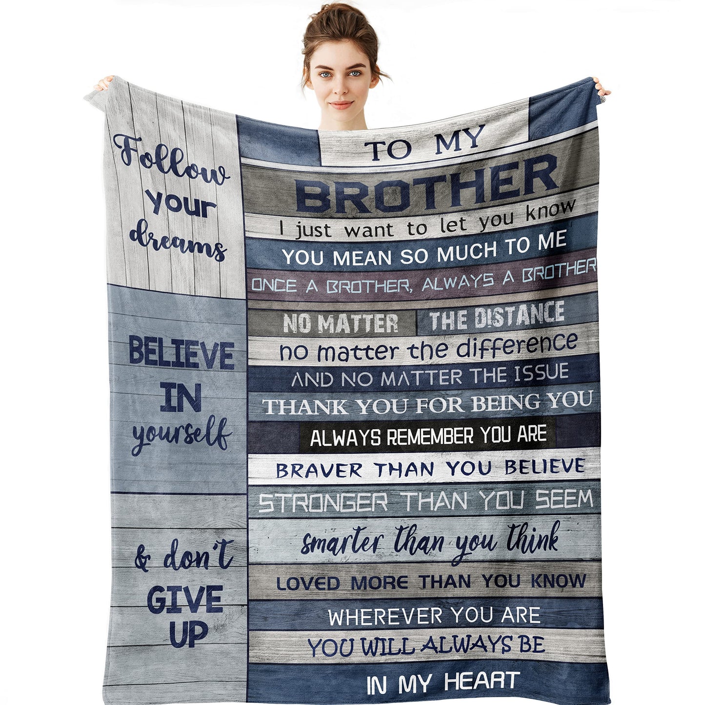 Yamco Big Brother Gift - Gifts for Brothers 60" x 50" Blanket - Funny Brother Gifts from Sister for Birthday - Cool Birthday Gifts for Older Brothers - Bro Christmas Graduation Gift Ideas