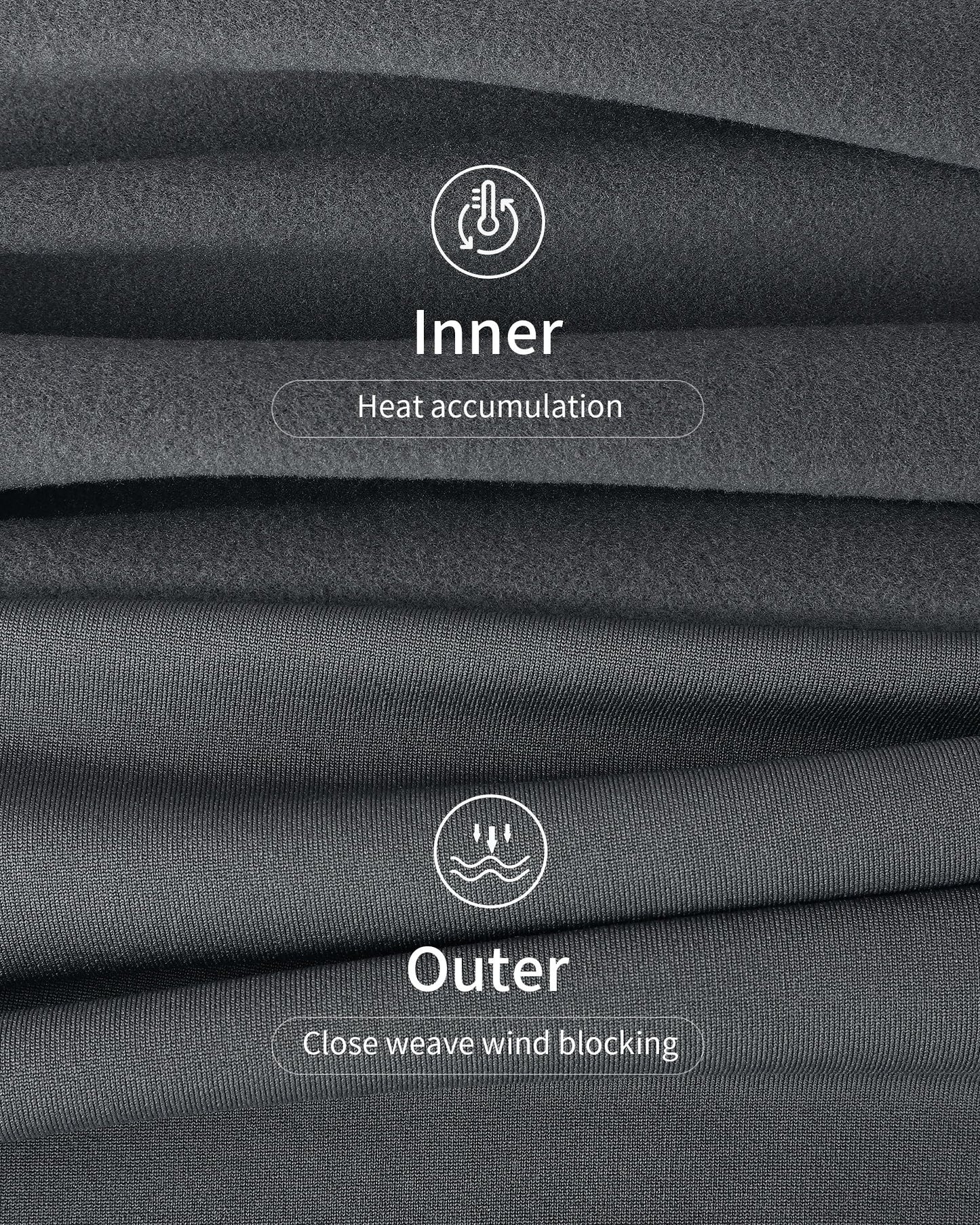 WEERTI Thermal Underwear for Men Long Johns with Fleece Lined, Base Layer Men Cold Weather Top Bottom Grey