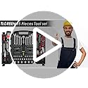 TLGREEN 95 Piece Tool Set, Tool Kit, Mechanics Tool Set, Portable Toolbox with Adjustable Wrench Pliers Socket Bits, with ...
