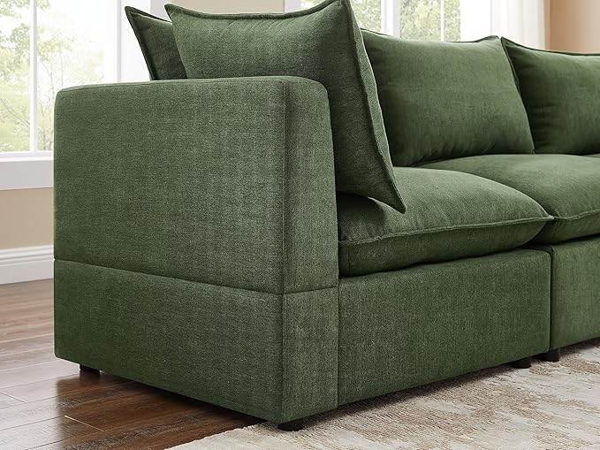 VANOMi Modular Sectional Sofa, Fully Modular Convertible Sleeper Sectional Couch with Reversible Chaise, 6 Seater for Living Room