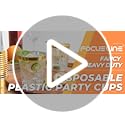 FOCUSLINE 9 oz Gold Plastic Cups, Disposable Clear Fancy Hard Plastic Cups, Gold Glitter, Heavy Duty, Reusable,100 Count