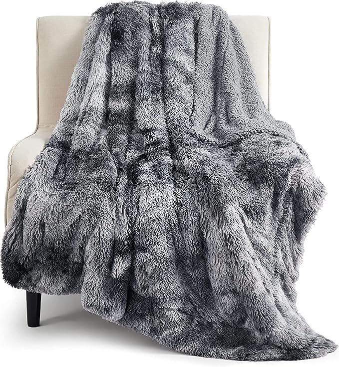 Bedsure GentleSoft Fluffy Fuzzy Faux Fur Throw Blanket for Couch, Soft Sherpa Fleece Cozy Gifts for Women, Plush Bed Blank...