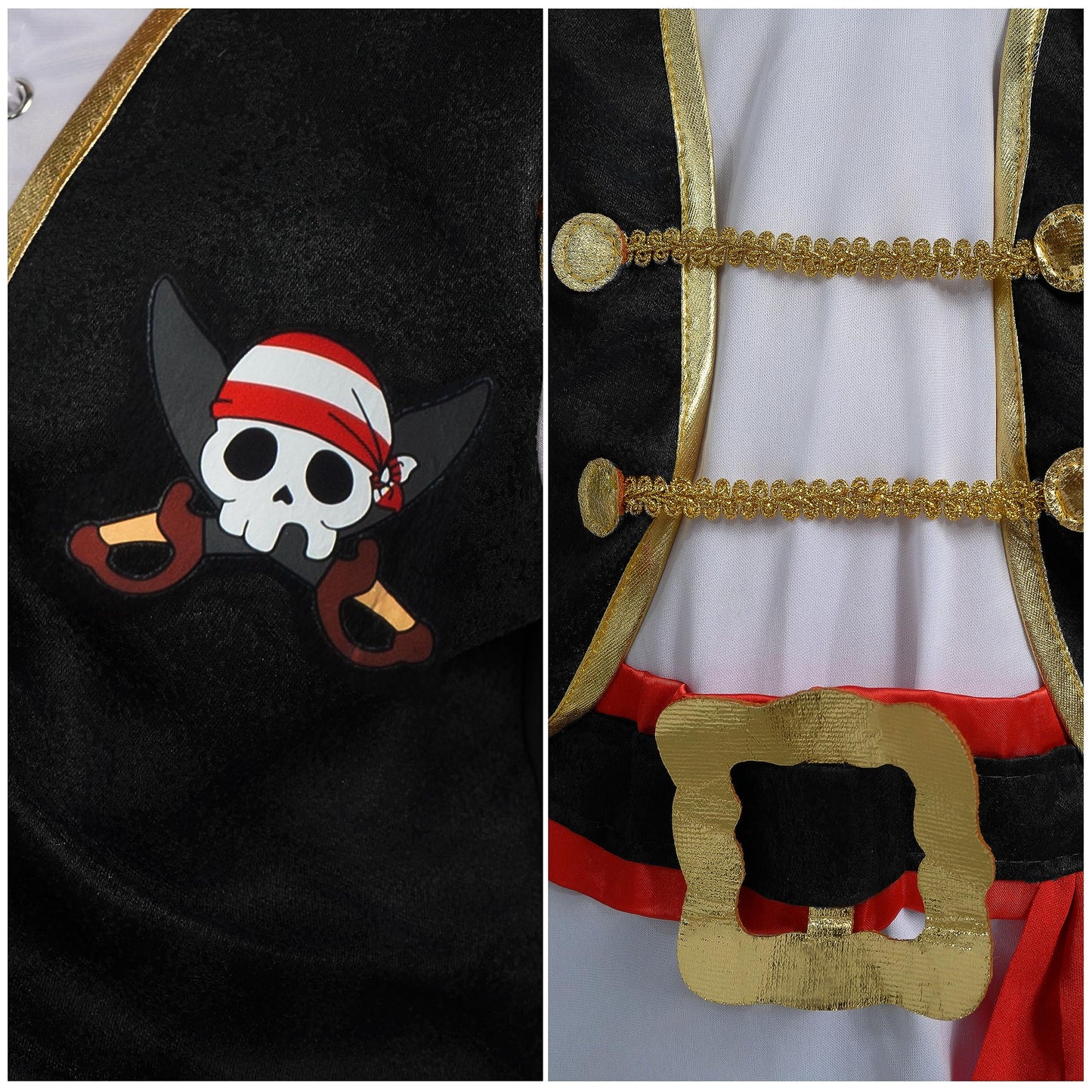 Spooktacular Creations Pirate Costume for Kids, Boys Classic Red Pirate Outfit Deluxe Set with Toy Accessories for Toddler Halloween Pretend Roleplay Themed Party (3T, 3-4 yrs)