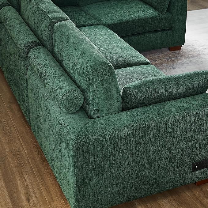 VANOMi Large Modular Sectional Sofa, Oversized Couch with Ottoman, Cloud Couch Deep Seat Sofa with Thick Cushion, Convertible Sectional Couches for Living Room Office Apartment