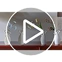 XMMEIMK Vase with Attitude, White Ceramic Small Neck Vases, Novel and Lovely Unique Shape Vase, 7inch Modern Home Decorati...