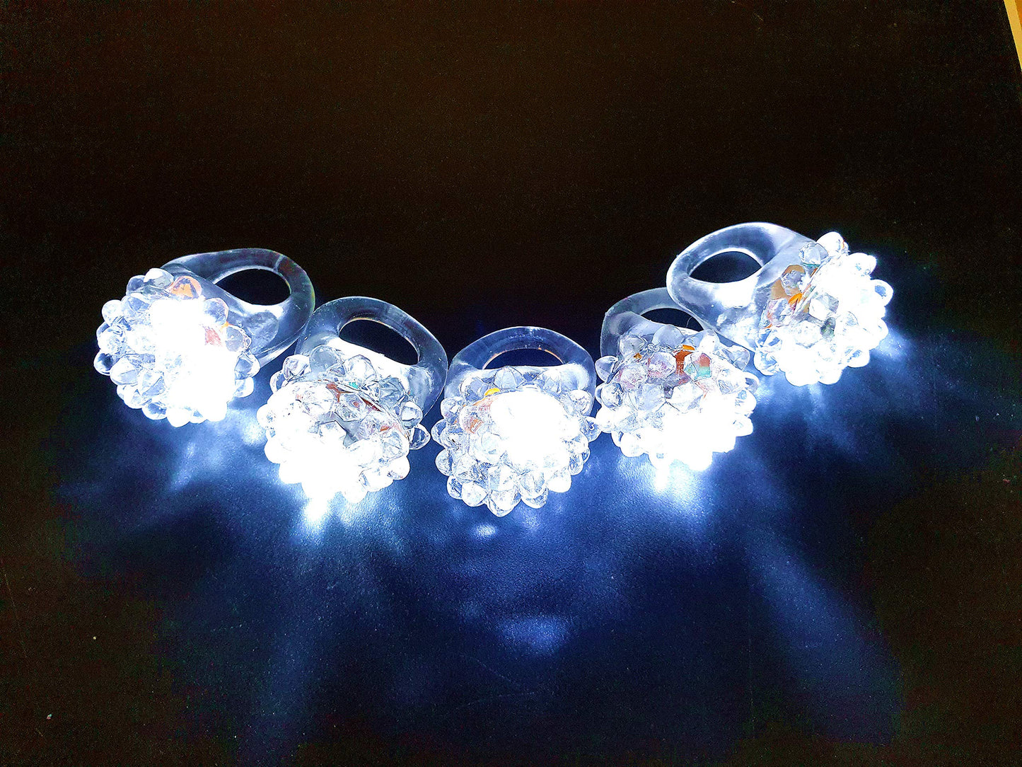 C&H Solutions Shining White Clear LED Flashing Jelly Bumpy Finger Rings (72 Ct)