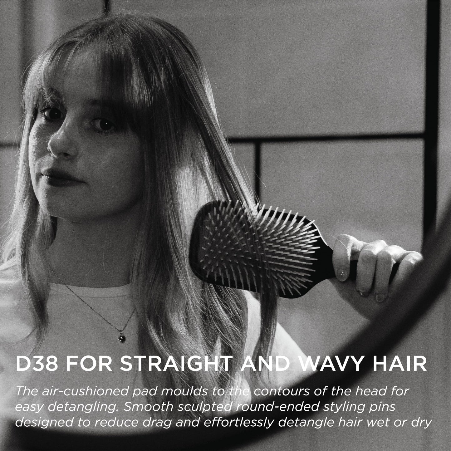 Denman Power Paddle Hair Brush for Fast and Comfortable Detangling, Blow Drying and Styling - Combination of D3 Styling Pins & P