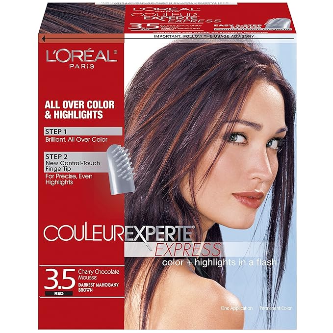L’Oreal Paris Couleur Experte 2-Step Home Hair Color and Highlights Kit, Chocolate Mousse