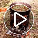 Portable Wood Burning Camp Stove with Grill - Folding, Backpacking, Box Stove with Fire Blowing Stick and Carrying Bag