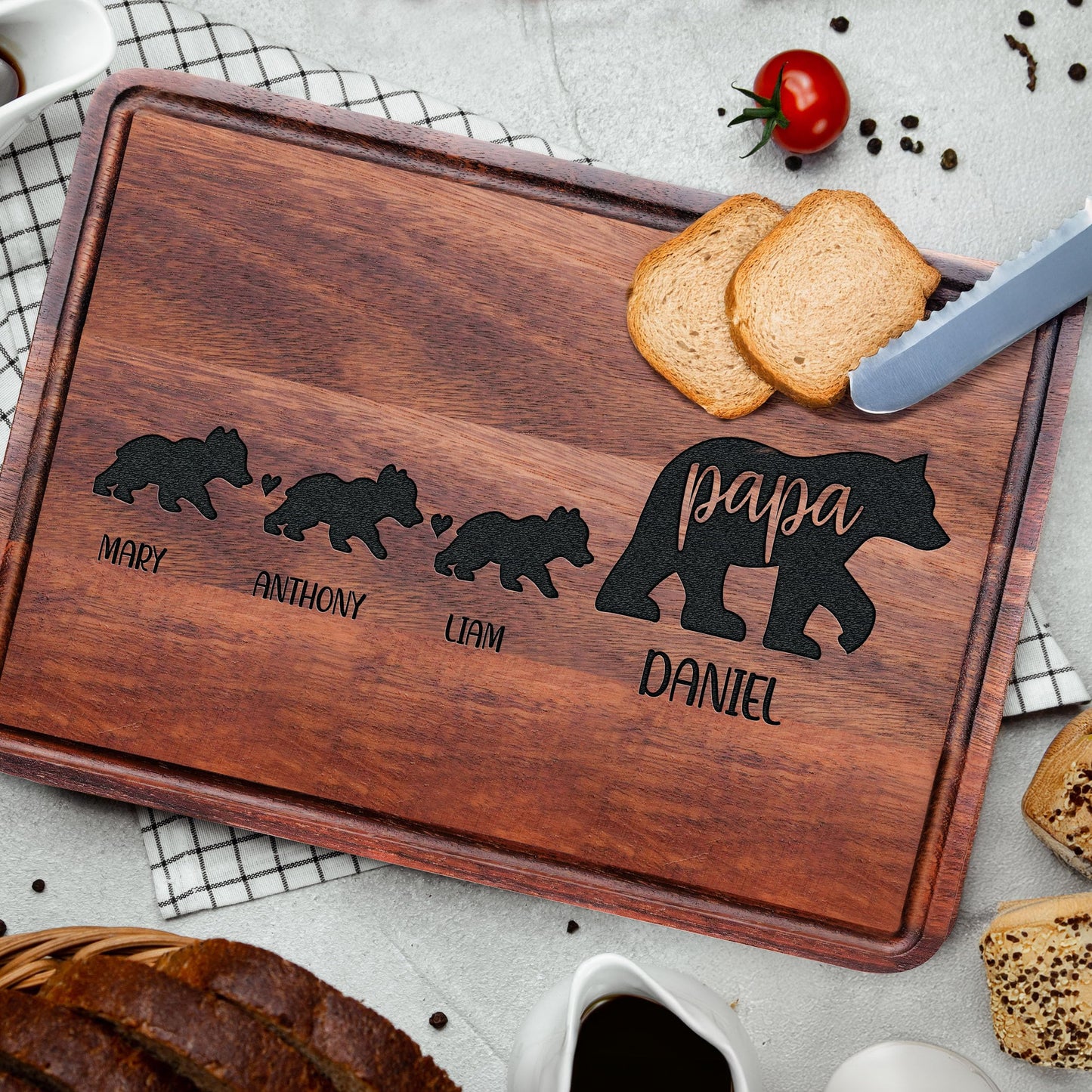 Personalized Cutting Board for Dad and Couples 2025, Custom Engraved Wedding Gifts, Fathers Day Gift from Kids, Anniversary, Engagement, Housewarming, Birthday, Christmas Gift Ideas for Men and Women
