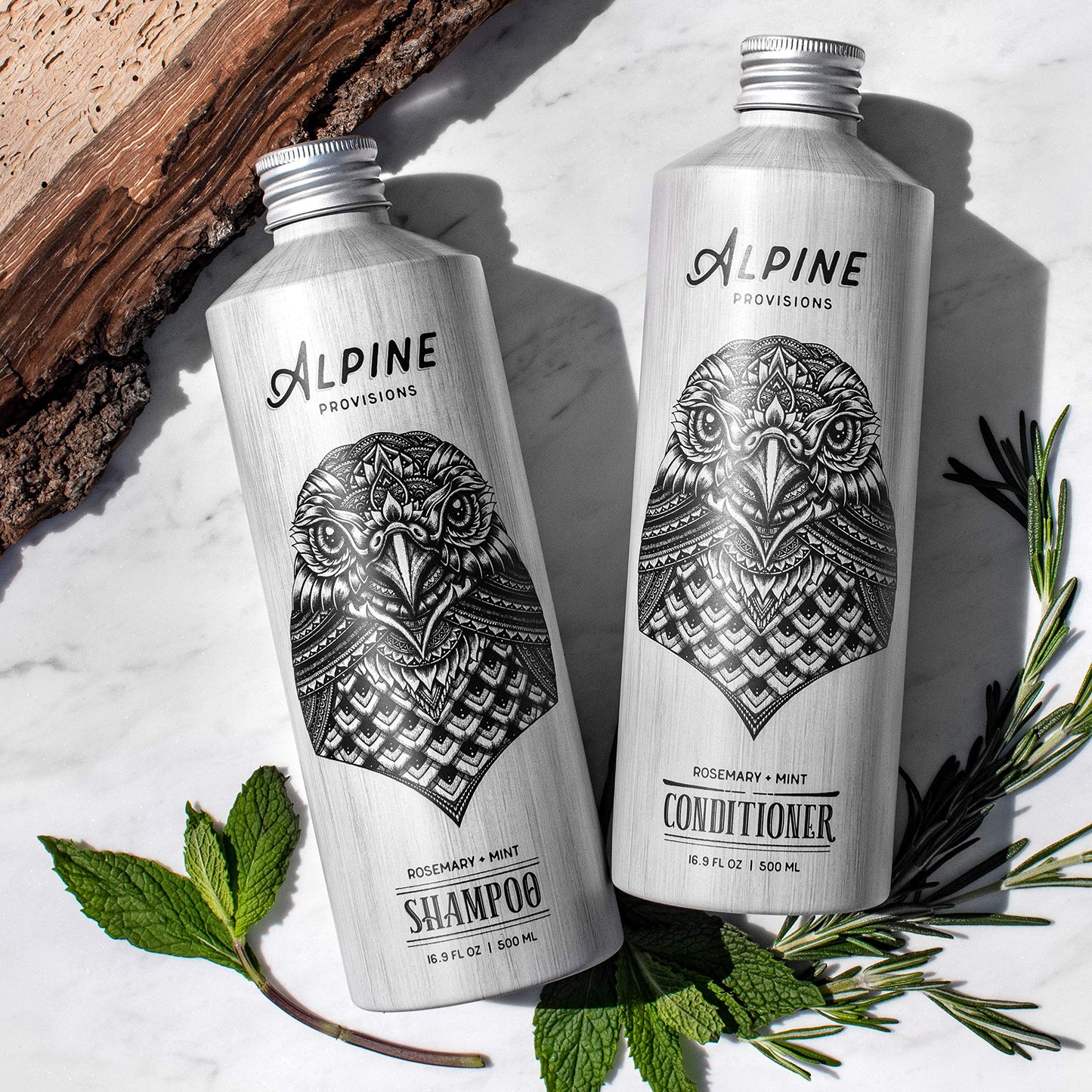 Alpine Provisions Rosemary & Mint Shampoo - Naturally Repair, Cleanse, and Hydrate with Essential Oils, Jojoba, Aloe Vera - Vega