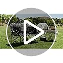SUNNYFEEL Folding Double Camping Chair, Oversized Loveseat Chair, Heavy Duty Portable/Foldable Lawn Chair with Storage for...